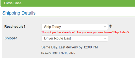 Labnext shipping details view